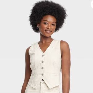 Cream Button-Up Vest